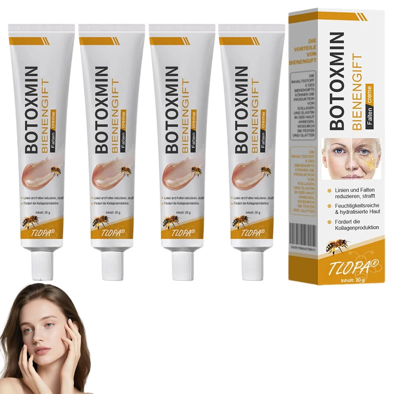 Крем для лица Ditu — Против морщин с пчелиным ядом «Bee Venom Wrinkle Removal Cream» от TLOPA , 4 Pieces
