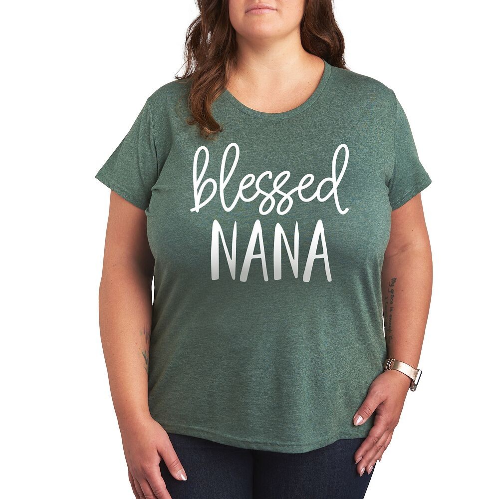 

Футболка Plus Blessed Nana с рисунком Licensed Character, цвет Heather Green