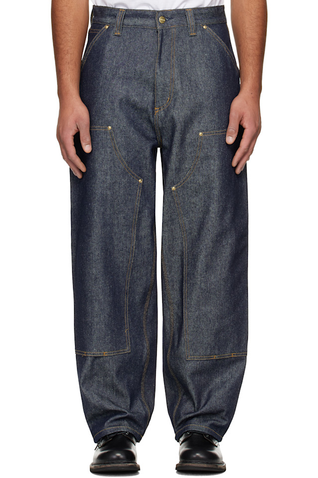 

Carhartt Work In Progress Синие джинсы с двойными коленями