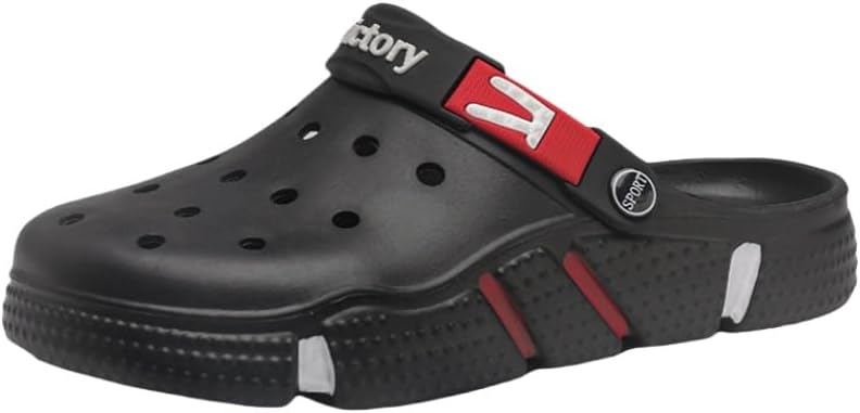 

Мужские летние сабо - прочные, противоскользящие EVA сандалии с вентиляцией, для стильного отдыха Fmshi, черный