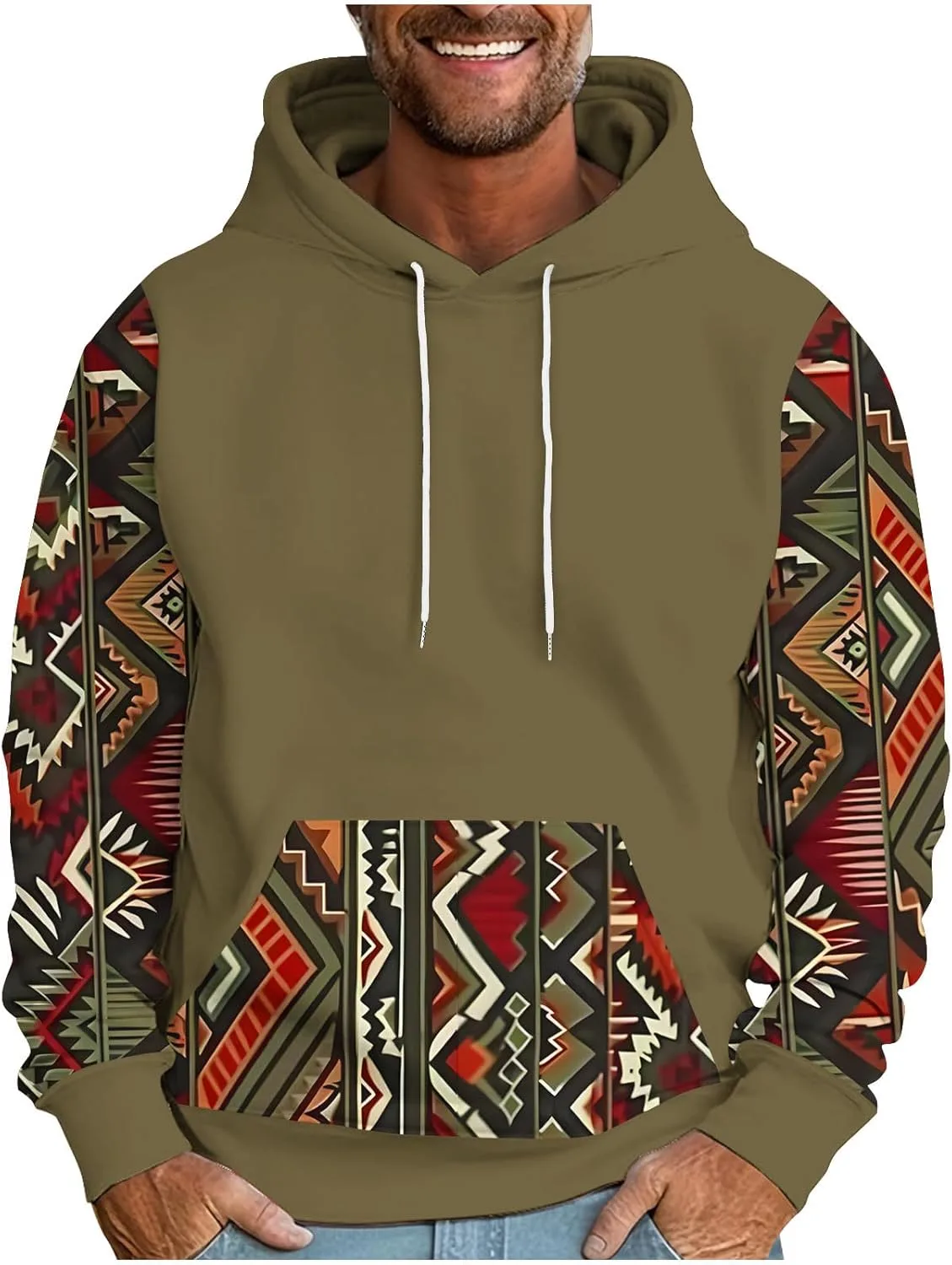 

Графический худи с капюшоном и карманом OTSANT