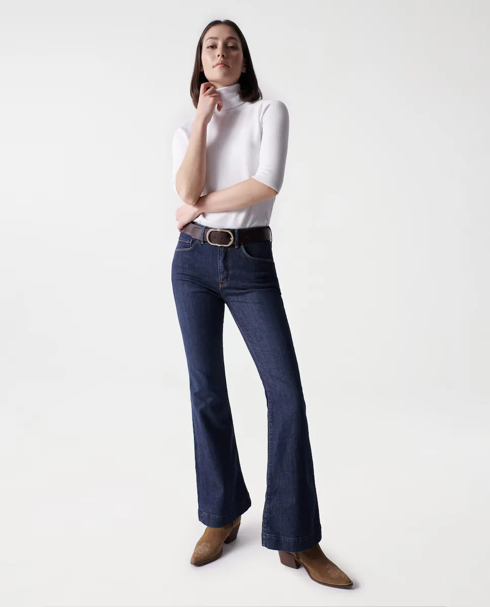 

Женские расклешенные джинсы Faith Flare с высокой посадкой и пуш-ин Salsa Jeans, синий