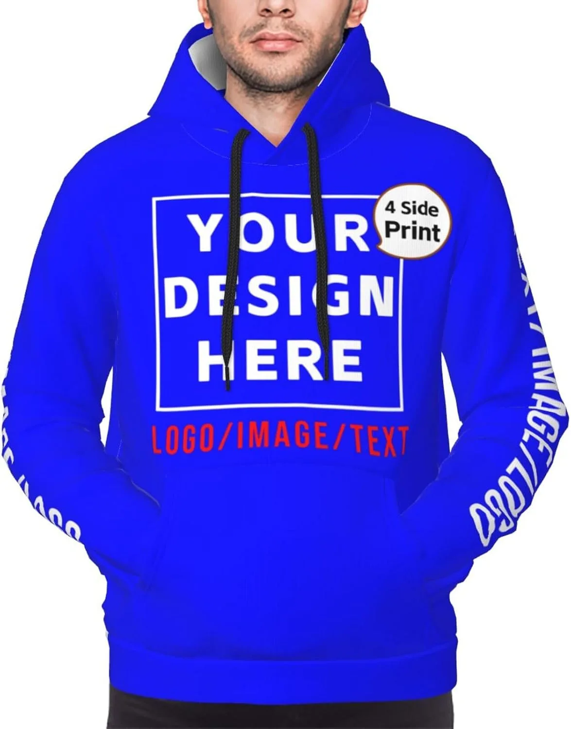 

Кастомный худи для мужчин и женщин с фото и текстом