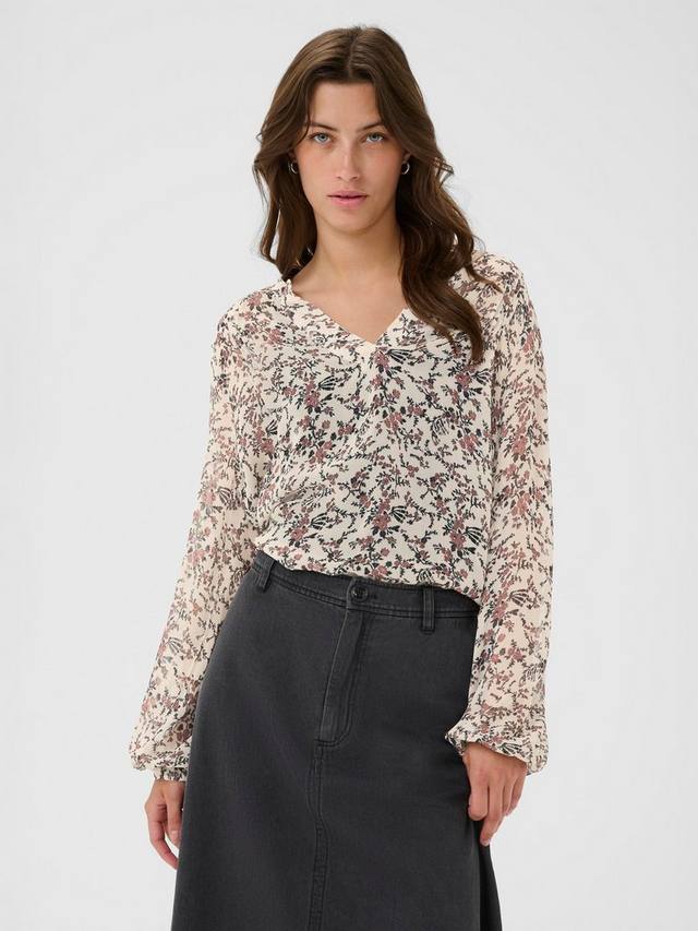 

Топ с V-образным вырезом Sandi Abstract Part Two, White/Multi