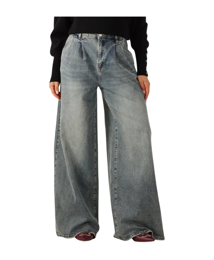 

Универсальные широкие джинсы за доллар Janice, синий