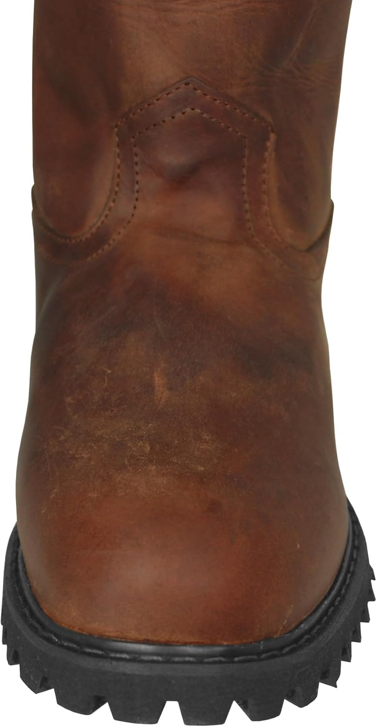 Мужские ботинки 710TR2 Cognac из кожи, антискользящие, с мягким носком, без шнурков Cowboy Professional — фото 4