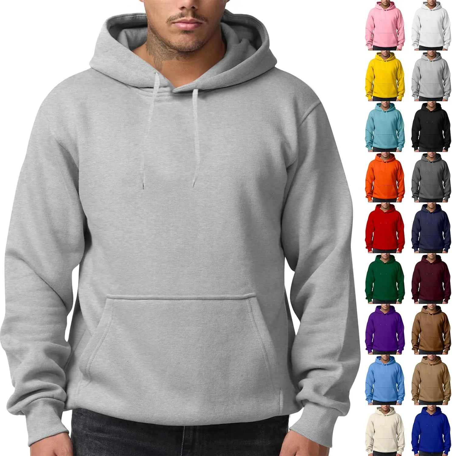 

Мужской худи оверсайз с подкладкой из флиса и карманами ZsaeSM