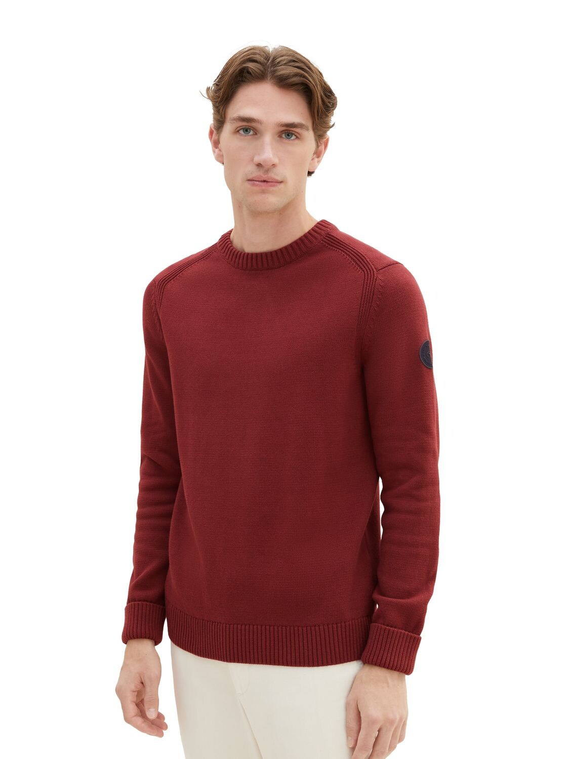 

Пуловер Tom Tailor CREWNECK KNIT, красный