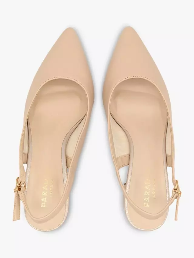 Туфли-лодочки Paradox London Isadora Mid Block Heel Sling Back, цвет nude — фото 4