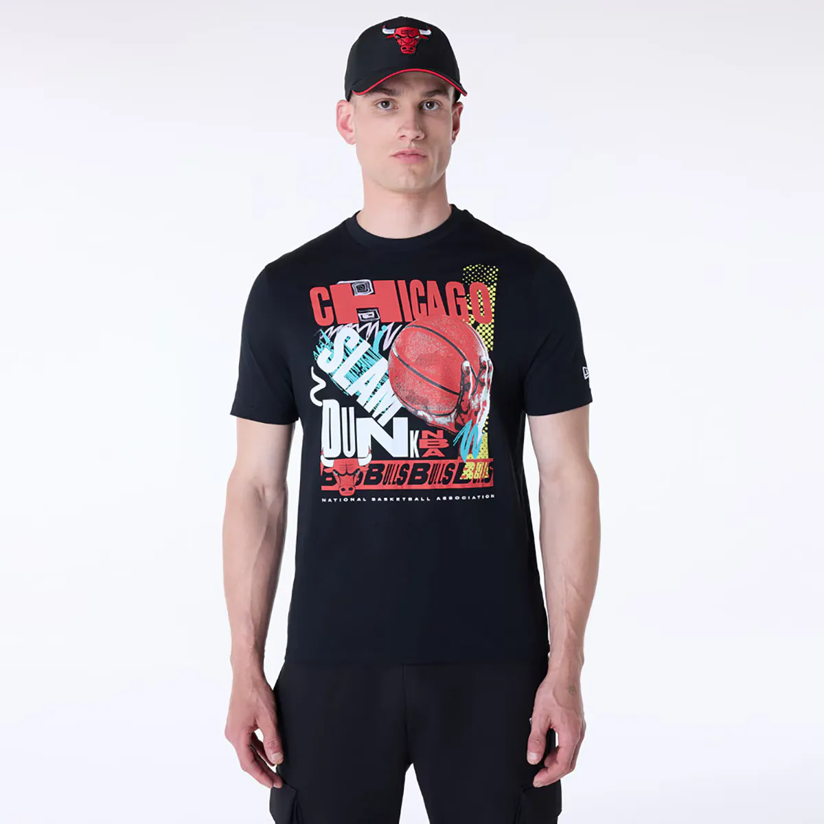 

Футболка Chicago Bulls с баскетбольным принтом New Era, черный