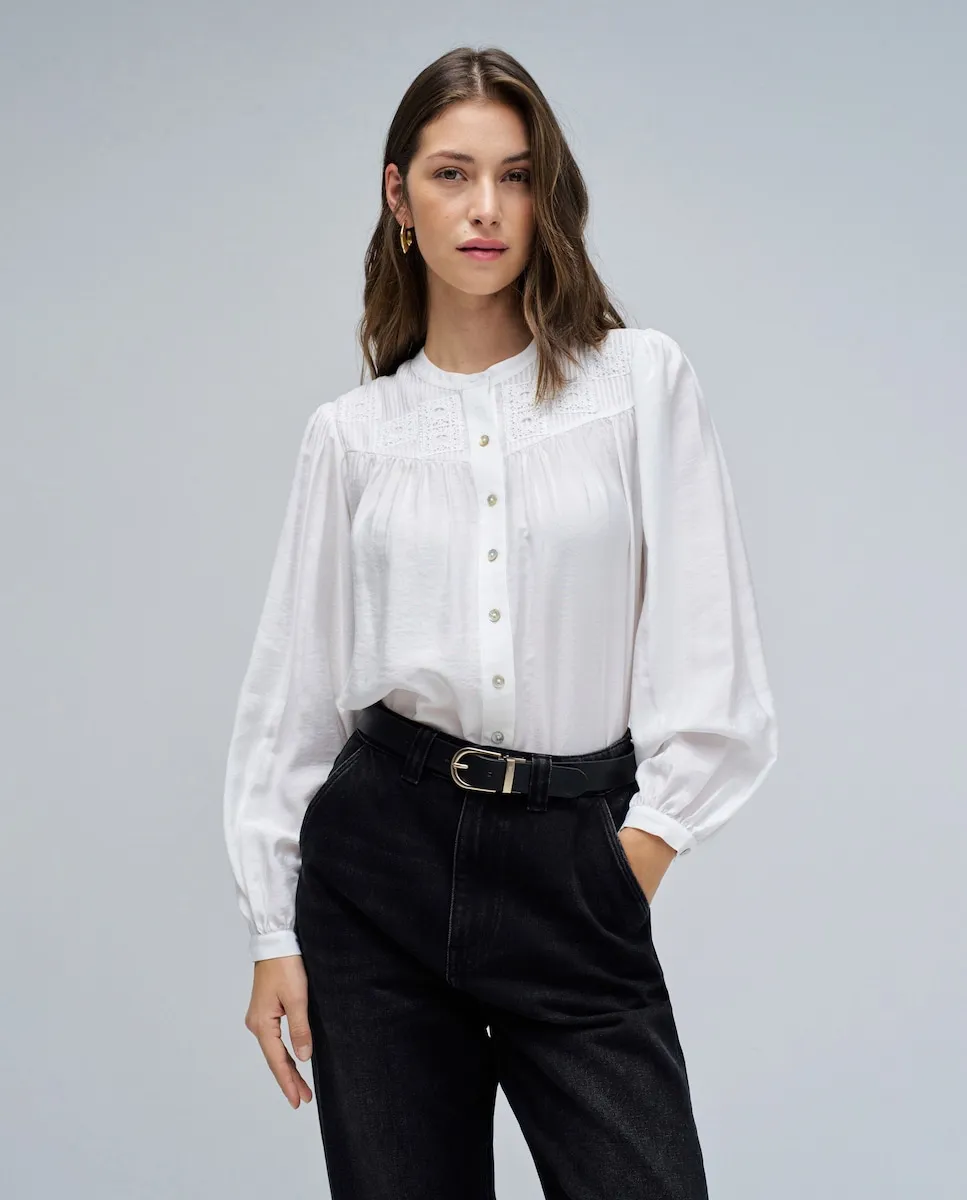 

Женская полосатая рубашка с вышивкой Salsa Jeans, бежевый