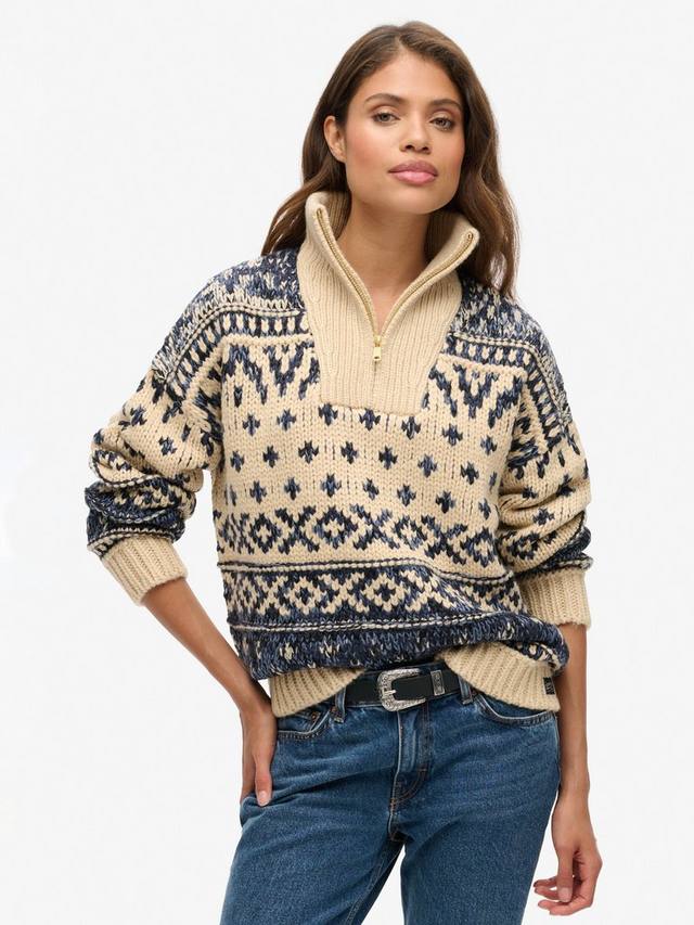 

Свитер с застежкой-молнией для горнолыжного курорта Superdry, Island Ecru