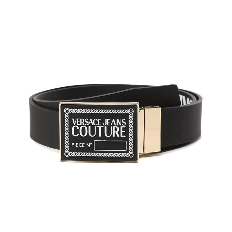 

VERSACE JEANS COUTURE Кожаный мужской ремень черный, Black