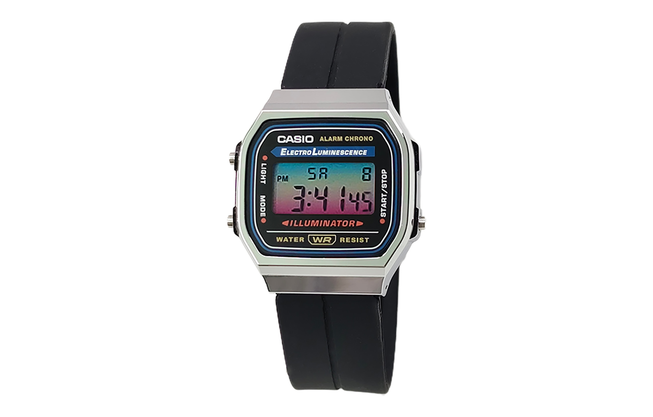 

CASIO Кварцевые часы Retrofit Series с силиконовым ремешком, мужские часы с черным циферблатом