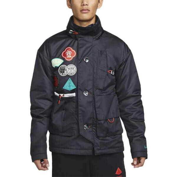Куртка Nike CNY Chinese New Year's Edition Kyrie Protect Multiple Pockets Design Light waterproof Stand Collar Jacket Black, черный — фото 3