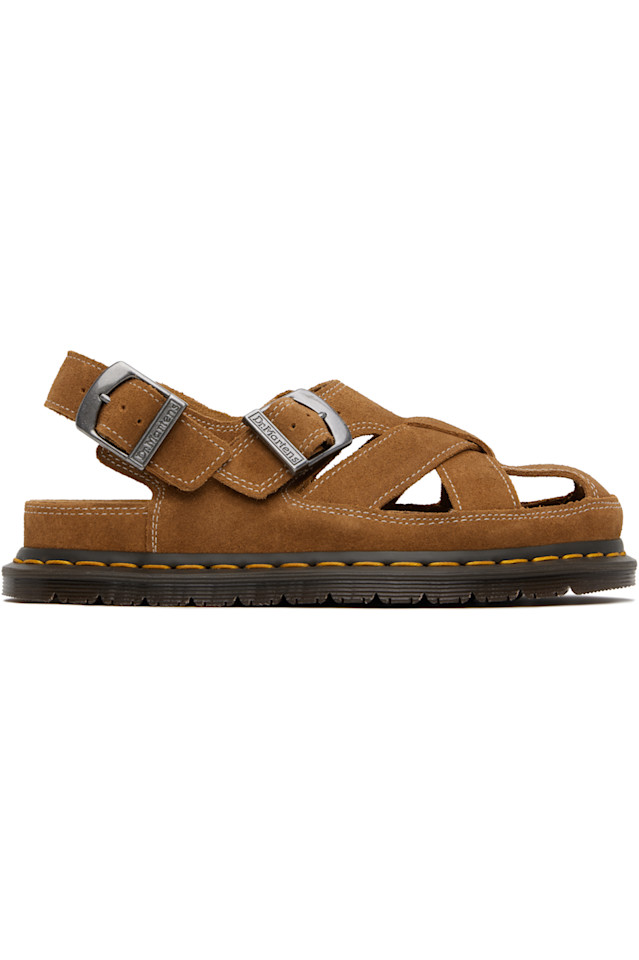 

Архивные рыбацкие замшевые сандалии Dr. Martens, цвет natural tan