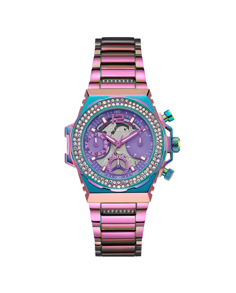 

Женские часы Fusion GW0552L4 из стали и сиреневого ремешка Guess, фиолетовый