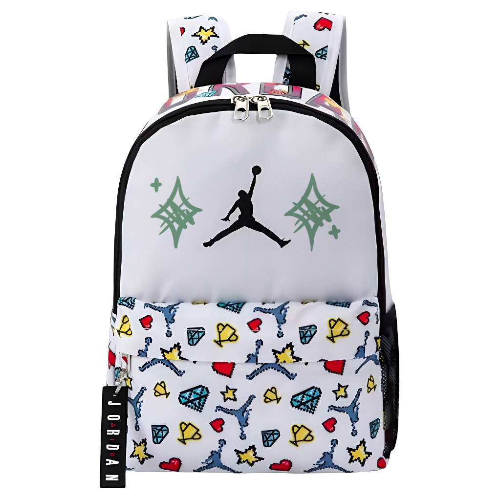 

Jordan Полиэстеровый рюкзак женский белый, Green Stars