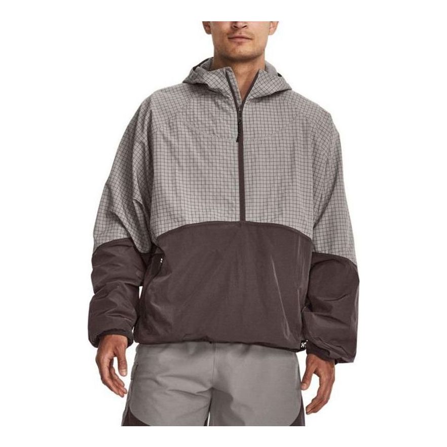 

Спортивный топ Under Armour RUSH Woven 1/2 Zip Hooded Top 'Grey Brown' 1379678-294, серый