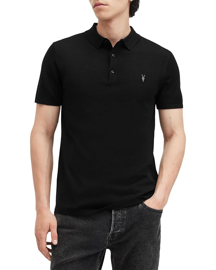 

Поло AllSaints Mode Merino Short Sleeve Polo, черный