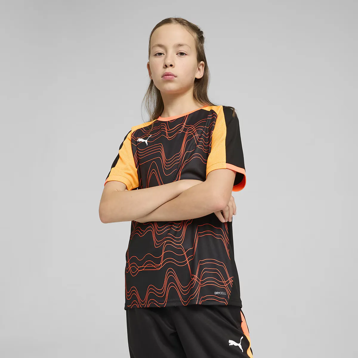 

Детская футболка индивидуальнаяLIGA Graphic Jersey jr Puma, чёрный