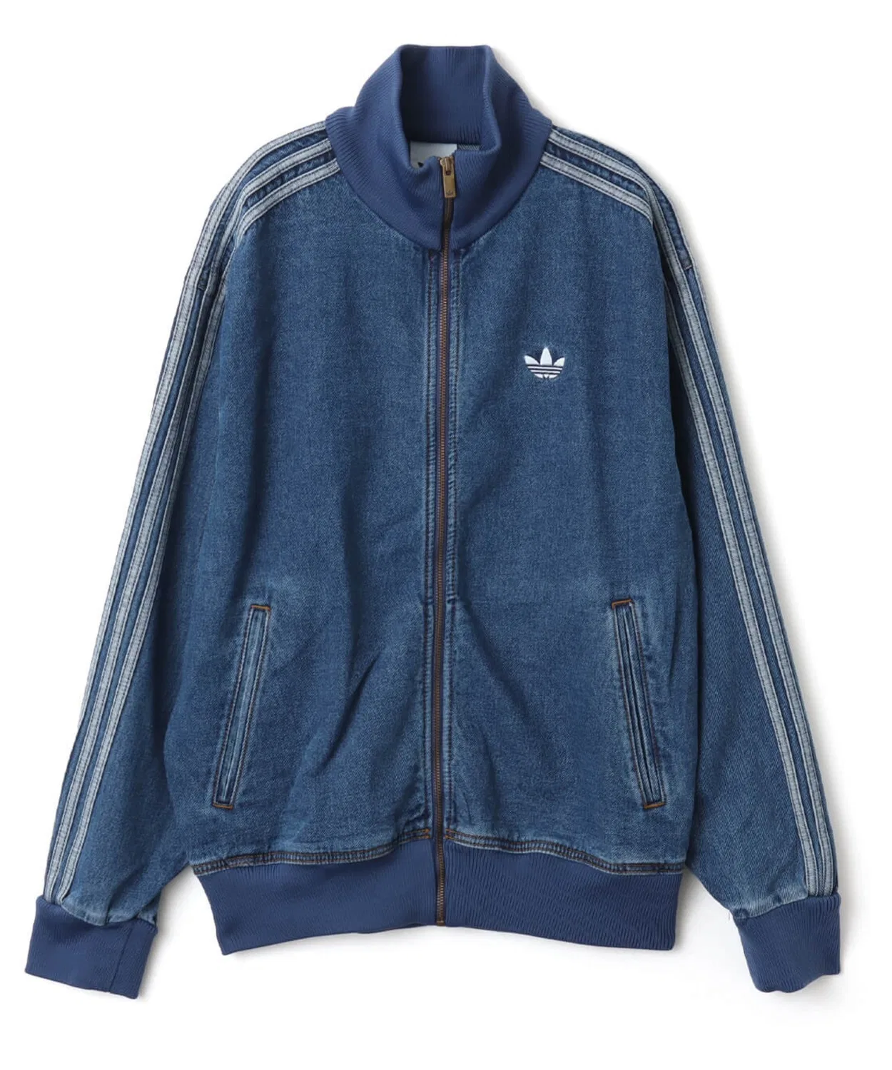 Трак топ adidas ADICOLOR DENIM FIREBIRD, деним, индиго