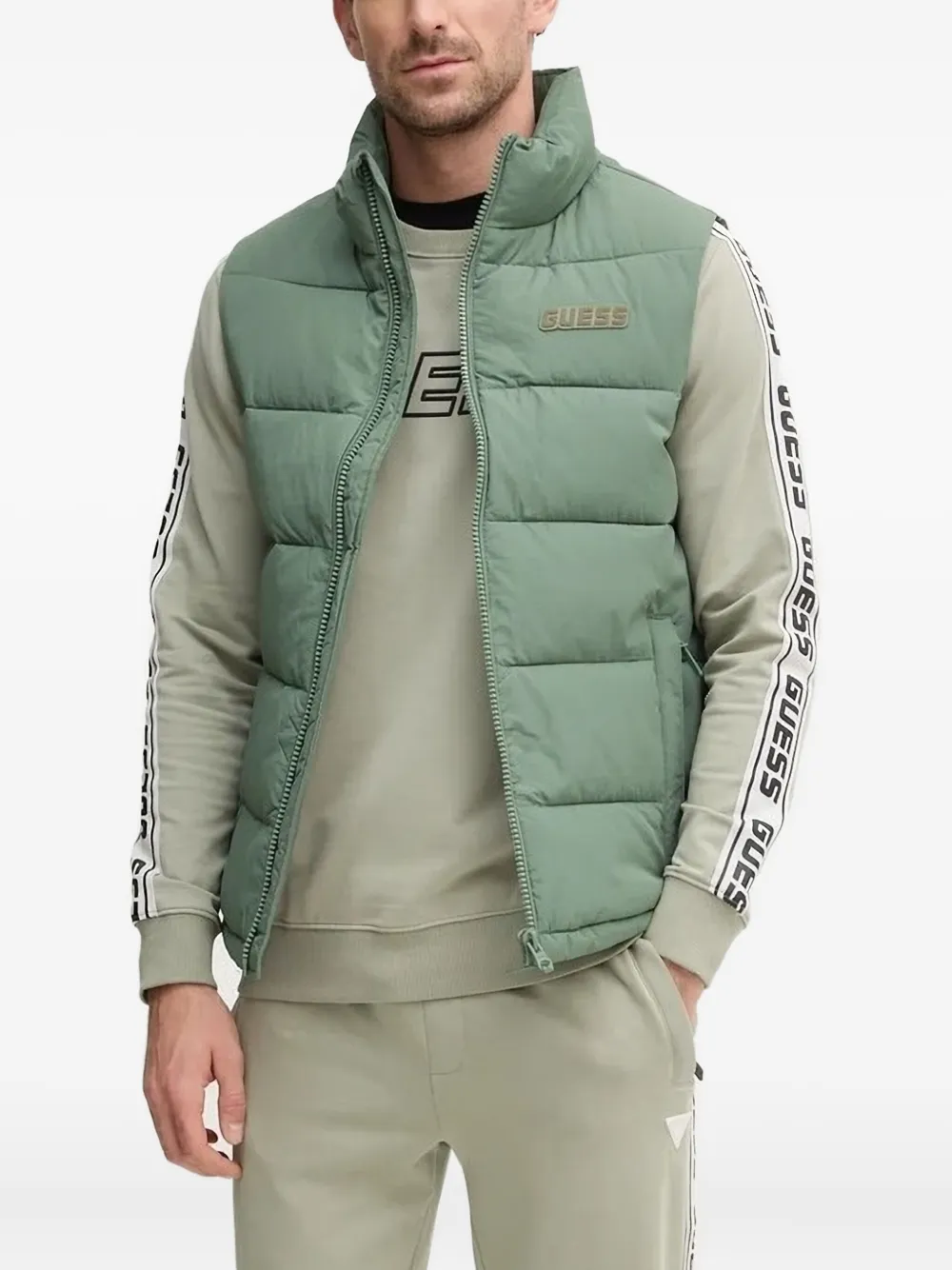 

Жилет с нашивкой-логотипом GUESS USA, зеленый