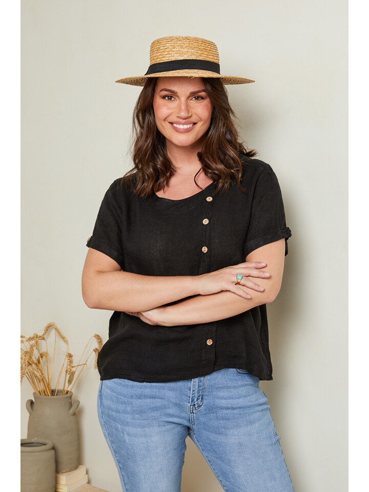 

Футболка Curvy Lady Leinen, черный