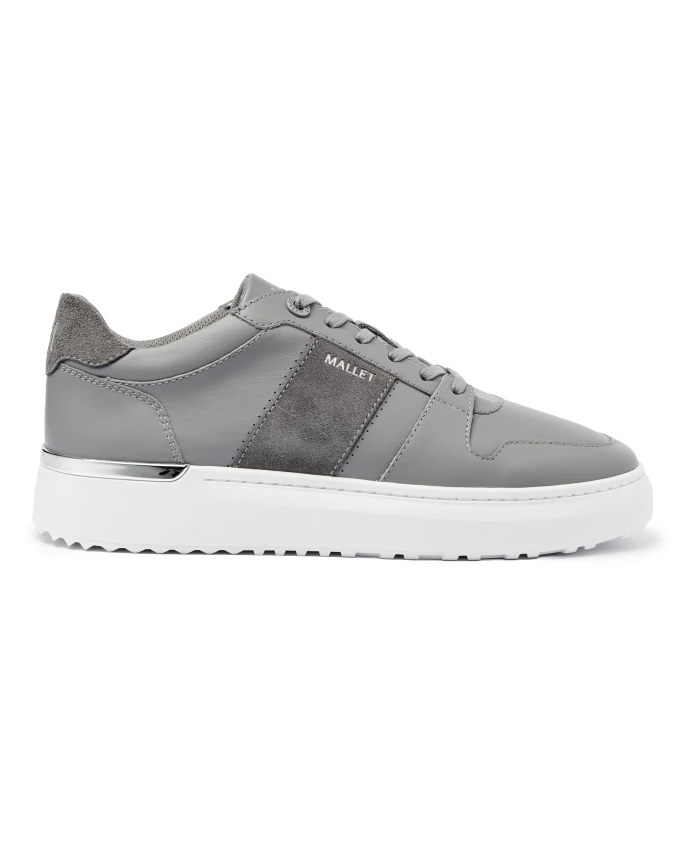 

Светло-Серые кожаные кроссовки Mallet London, серый