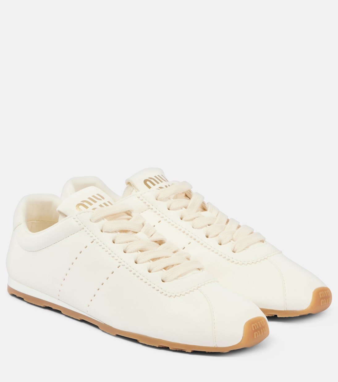 Кожаные кроссовки Miu Miu, Avorio