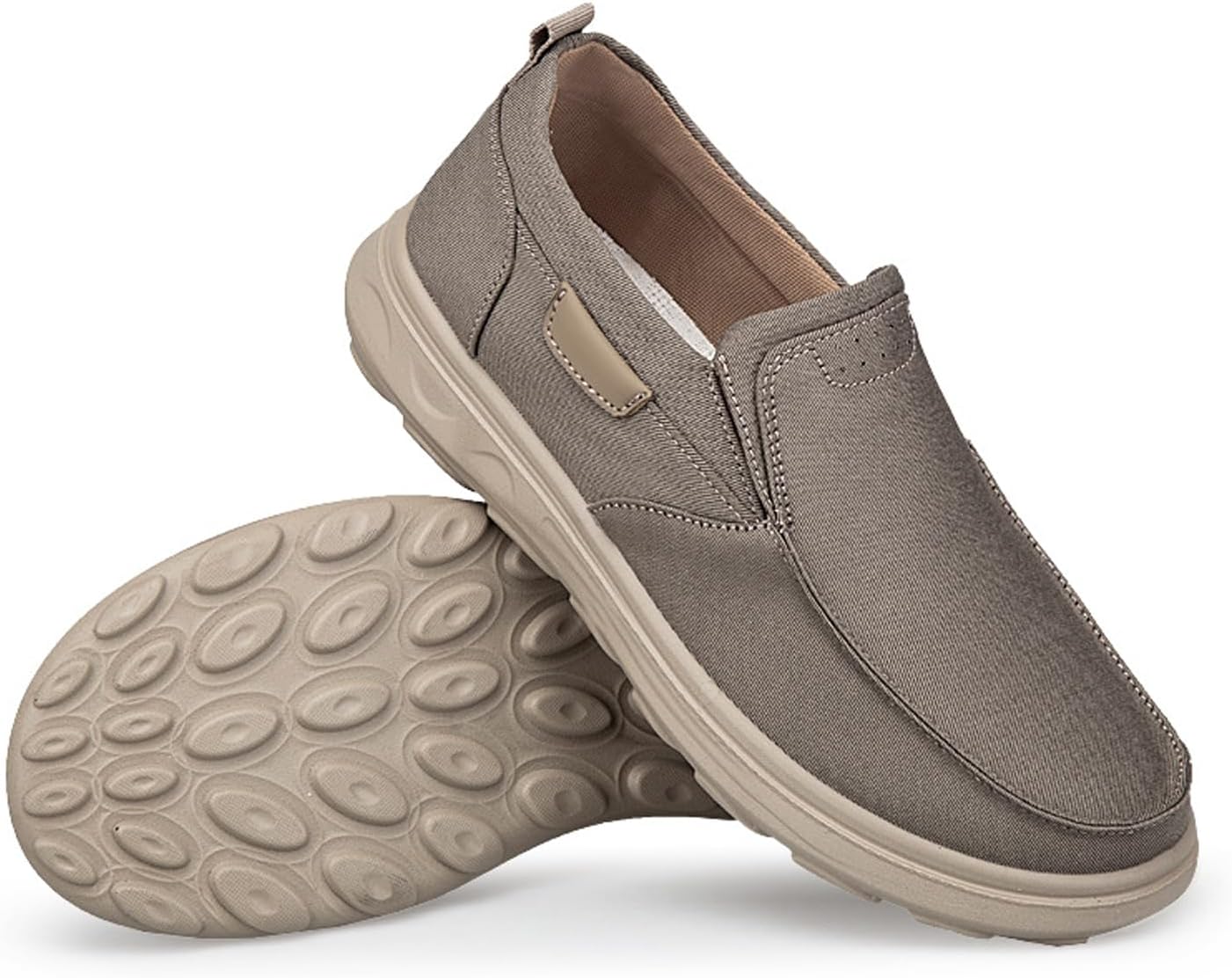 

Мужские тканевые слипоны-лоферы для ходьбы, удобные, легкие, противоскользящие, без шнурков, мягкие повседневные кроссовки, противоскользящие туфли Fifilapin, хаки