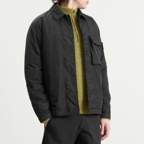 Рубашка-куртка из жатой ткани Stone Island, черный — фото 2