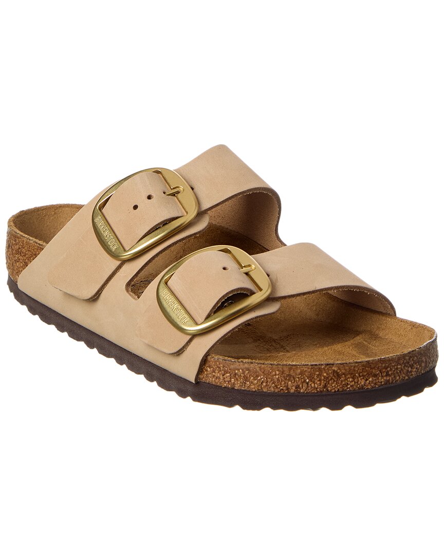 Биркеншток Аризона с большой пряжкой кожаные сандалии Birkenstock, бежевый