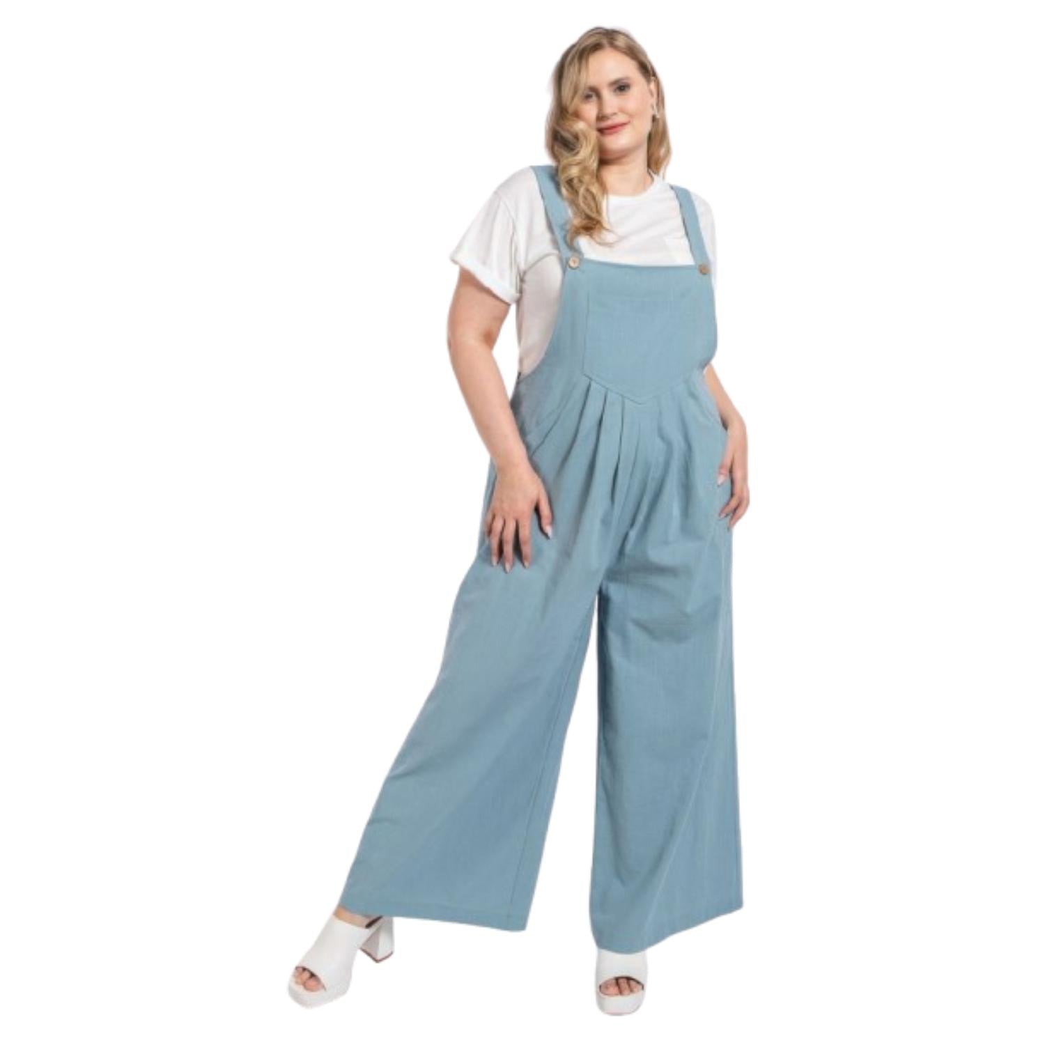 

Комбинезон с защипами и боковыми карманами FASHNZFAB, цвет light denim