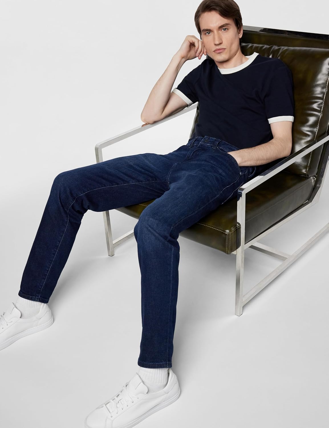 BOSS Мужские джинсы Maine Regular Fit Stretch, Indigo Blue — фото 3