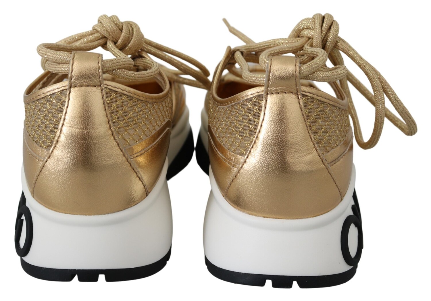 Женские кожаные кроссовки Jimmy Choo en Glamour Mesh, золото — фото 4