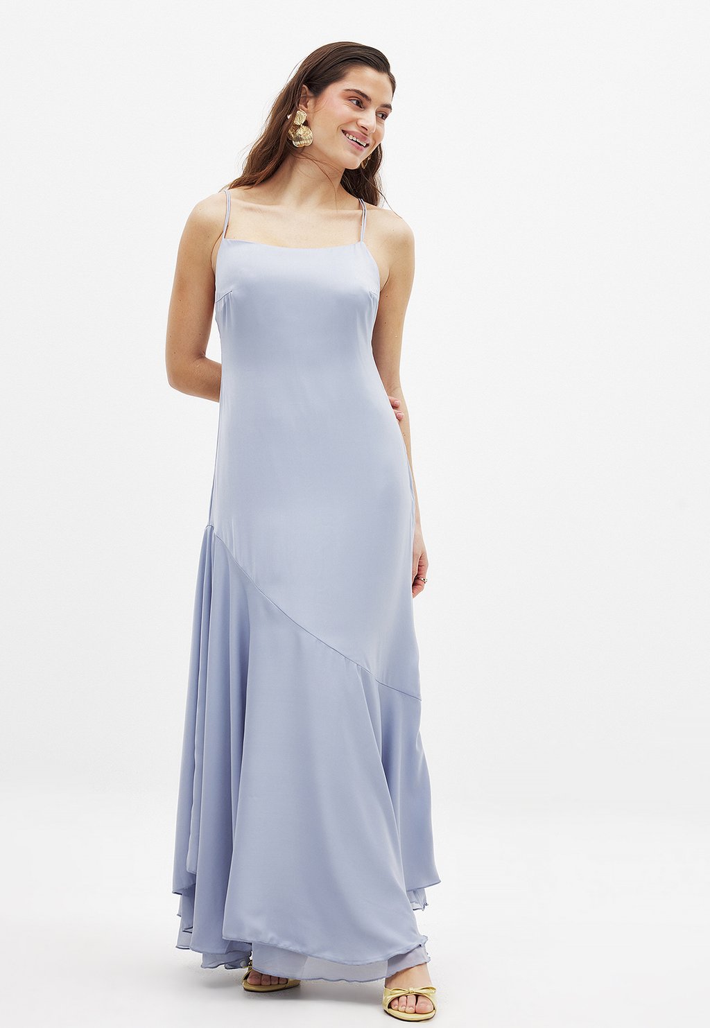 

Платье макси ASYMMETRIC TIER SLIP NA-KD, синий