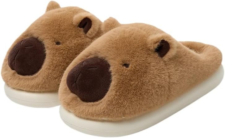 

Унисекс милые домашние тапочки-капибара для зимы, с полностью закрытой толстой теплой подошвой и удобной мягкой подкладкой Generic, Man- Us 11 Color8