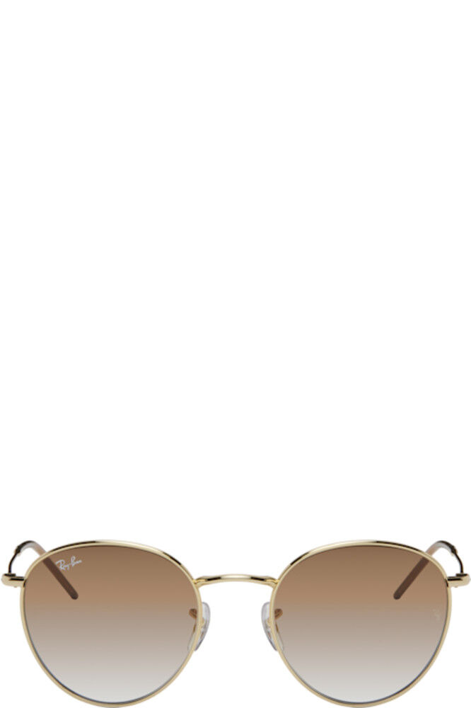 

Золотые круглые солнцезащитные очки Reverse Ray-Ban