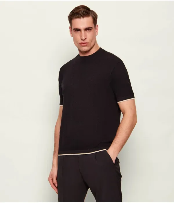 Свитер regular fit Emporio Armani, черный