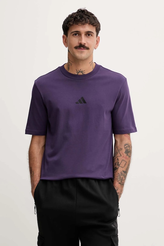

Футболка Essentials из хлопка Adidas, фиолетовый