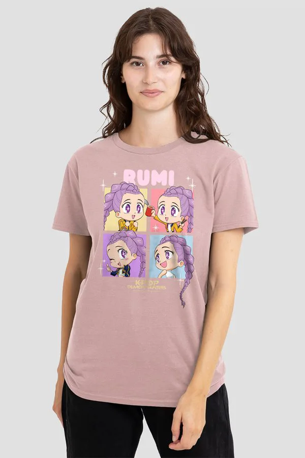 

Футболка с принтом k-pop охотников на демонов, руми в стиле чиби и охотничьих домиков. Netflix, Mottled Pink, Розовый, Футболка с принтом k-pop охотников на демонов, руми в стиле чиби и охотничьих домиков. Netflix, Mottled Pink