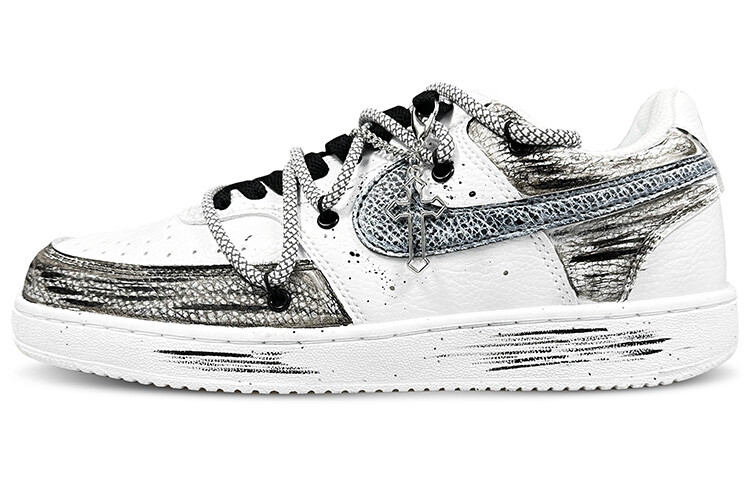 

Кроссовки Nike Court Vision 1 Skateboarding Shoes Men Low-top White, черный