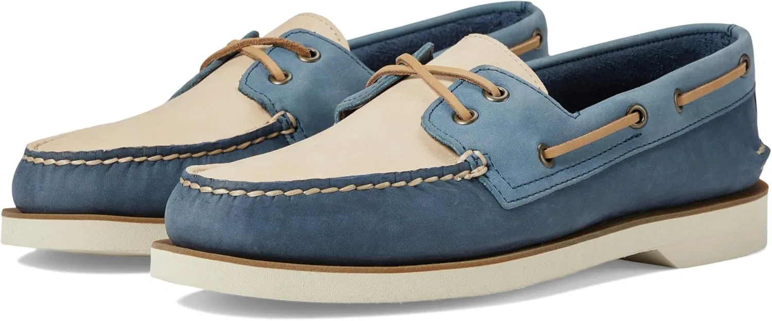 Мужские низкие туфли Sperry A/O 2-Eye Canvas Salt Washed 0836775, Navy Blue Multicoloured