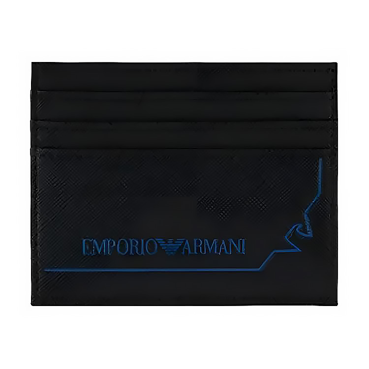 

EMPORIO ARMANI Кожаный кошелек для карт мужской черный