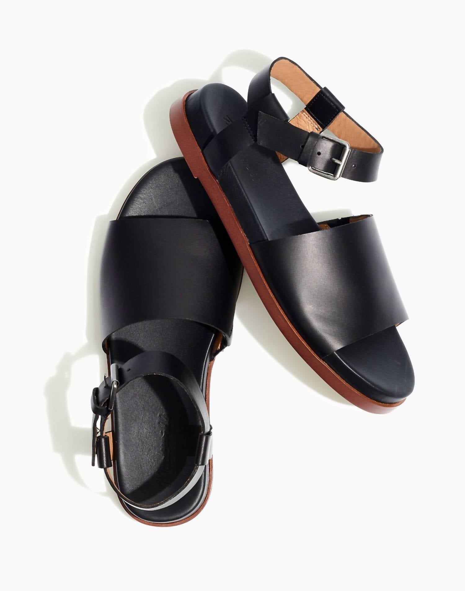 Women Noelle Ankle-Strap Flats In True Black Madewell — фото 3