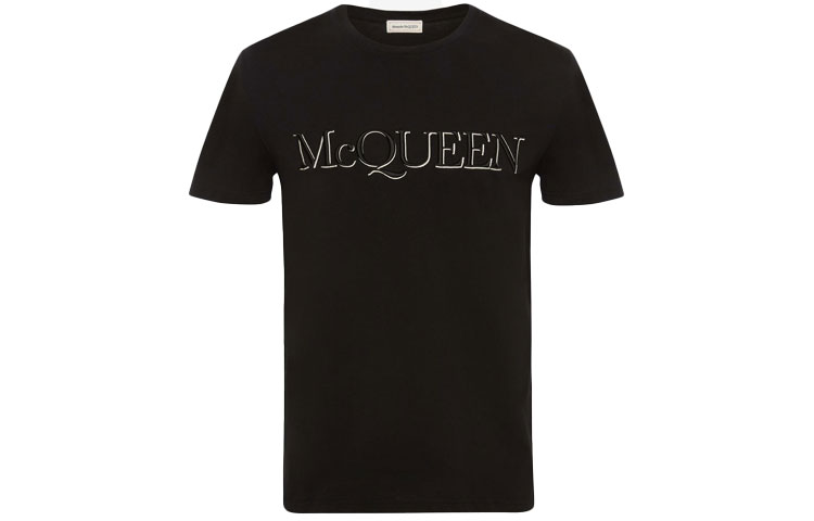 

Футболка с вышитым логотипом Alexander McQueen, черная