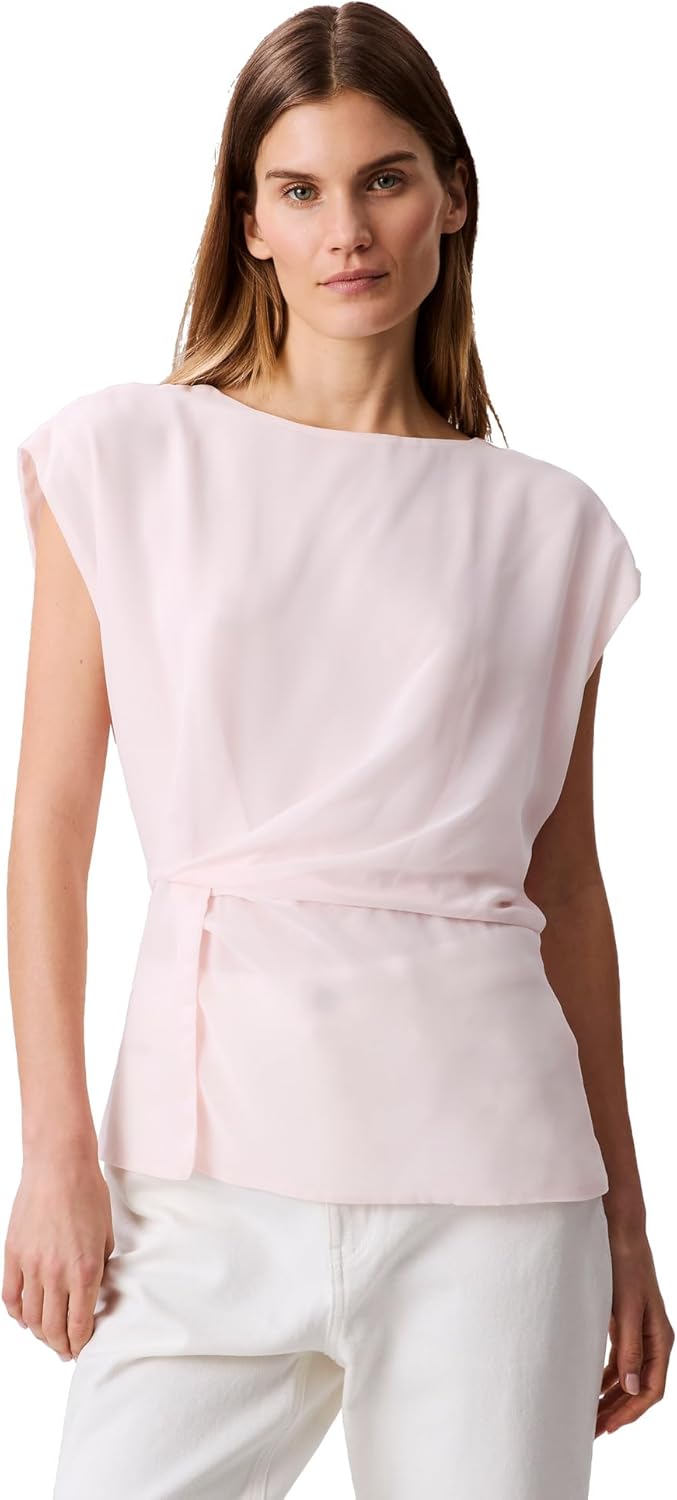 

Женская шифоновая блузка Calvin Klein с перекрученным спереди, Pearl