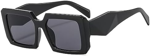 

Солнцезащитные очки квадратной формы 2026 года для женщин и мужчин, в стиле ретро, ​​с увеличенной оправой, модные оттенки, защита от ультрафиолета UV400 generic, Black Grey