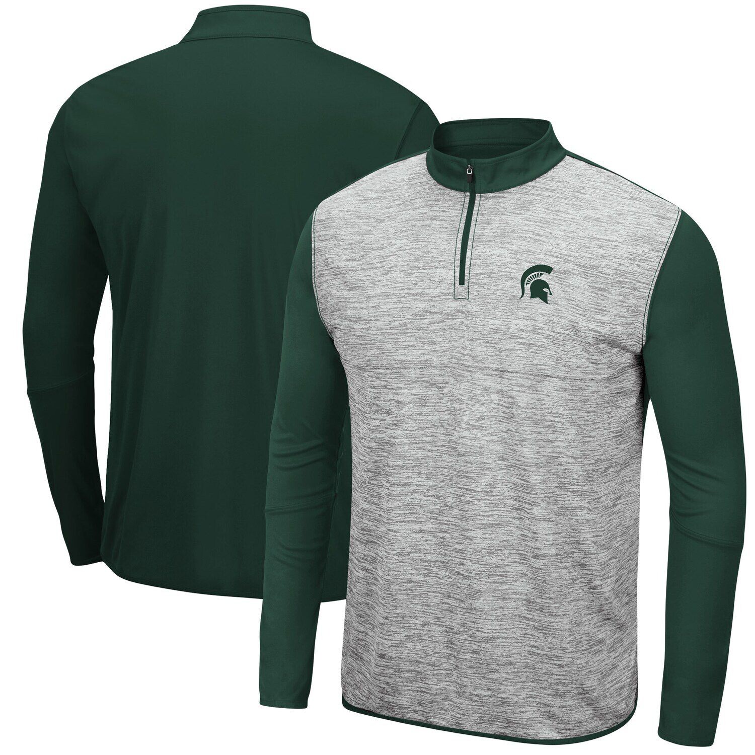 

Мужская серо-зеленая куртка с застежкой-молнией на четверть Michigan State Spartans Prospect Colosseum, Зеленый, Мужская серо-зеленая куртка с застежкой-молнией на четверть Michigan State Spartans Prospect Colosseum
